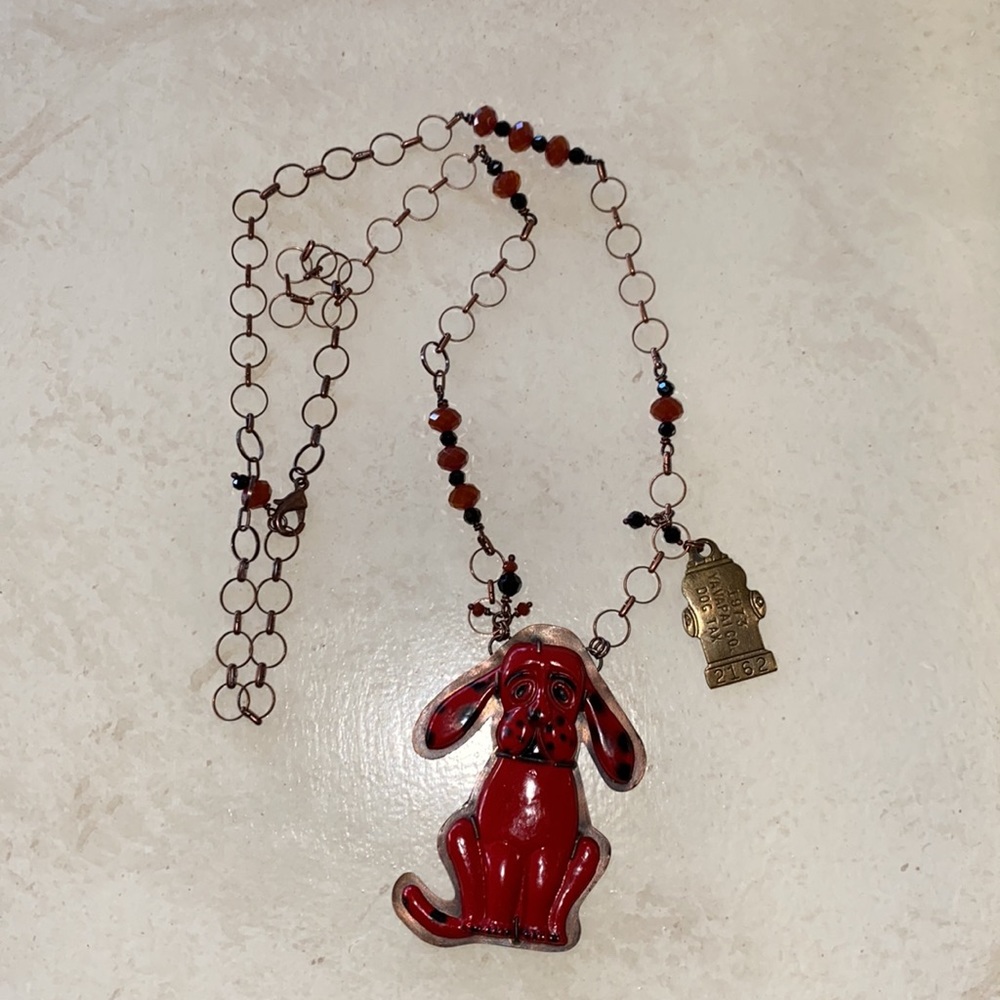 Artisan 1 Of A Kind Copper Necklace Vintage Prescott AZ 1973 Dog Tag & Barrett